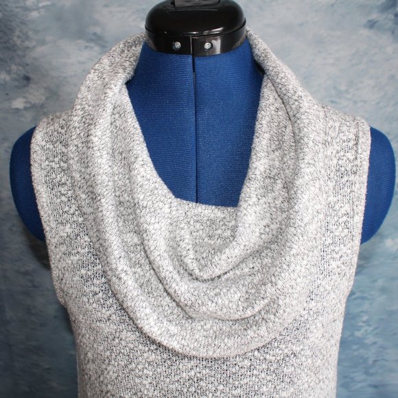 Angels Forever Young Sleeveless Cowl Neck Gray White Top ~S~ - Picture 2 of 10